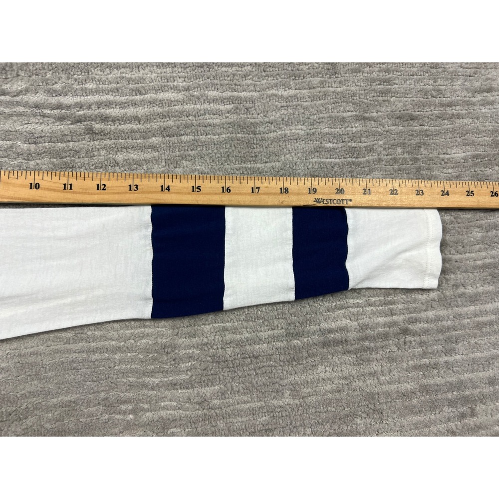 Ten 6 Ten Top Womens S White Navy Blue Striped Long Sleeve Scoop Neck Nautical - Picture 7 of 9